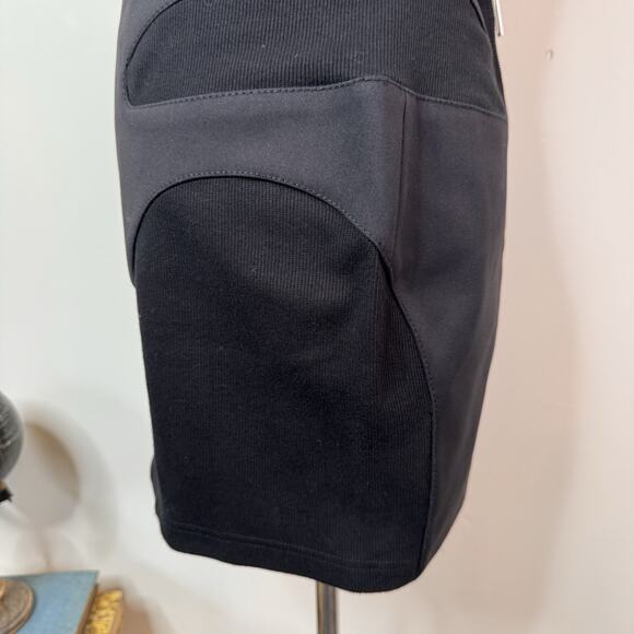 NWT Dion Lee Black Contour Stitch Mini Skirt Knit Mixed Media Size US 6 Goth - Picture 4 of 11